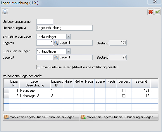 lagerumbuchung